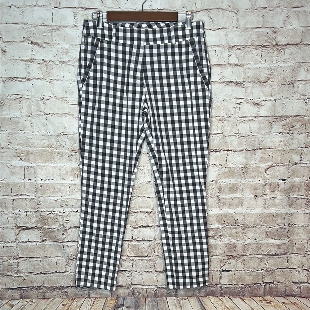 Loft Black and White Gingham Modern Ankle Pants Size 6P